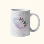 Personalized Mug with Birth Butterfly and Family Name for Her