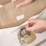 Sac en Jute Personnalisé avec Texte sur Motif de Sac Pelote Sac Rangement de Grande Capacité Cadeau pour Grand-Mère Amoureuse de Tricot