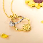 Collier Porte-Bague Tournesol Personnalisé Cadeau pour Mère Femme Infirmière Médecin