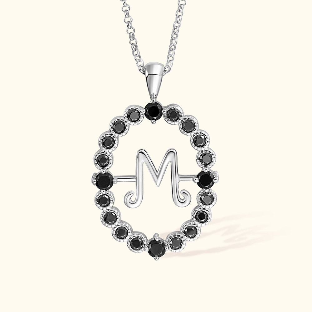 Personalisierte Initiale Halskette Morticia Rotierende Sterling Silber Messing Mittwoch Halskette