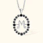 Personalisierte Initiale Halskette Morticia Rotierende Sterling Silber Messing Mittwoch Halskette