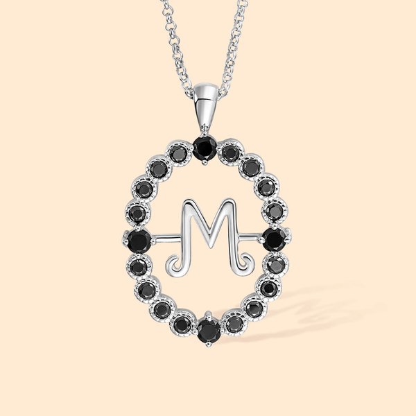 Personalisierte Initiale Halskette Morticia Rotierende Sterling Silber Messing Mittwoch Halskette