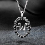 Personalisierte Initiale Halskette Morticia Rotierende Sterling Silber Messing Mittwoch Halskette