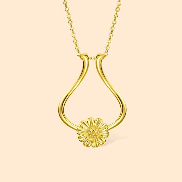Collier Porte-Bague Tournesol Personnalisé Cadeau pour Mère Femme Infirmière Médecin