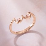 Gepersonaliseerde Borsten Ring met Geboortesteen voor Borstkanker Bewustzijn Viering Borstvoeding Moederdag Kerstdag Gift