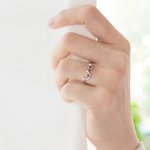 Gepersonaliseerde Borsten Ring met Geboortesteen voor Borstkanker Bewustzijn Viering Borstvoeding Moederdag Kerstdag Gift