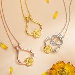 Collier Porte-Bague Tournesol Personnalisé Cadeau pour Mère Femme Infirmière Médecin