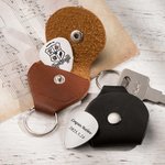 Plectre de guitare pour badge d'école personnalisé avec étui en cuir