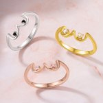 Gepersonaliseerde Borsten Ring met Geboortesteen voor Borstkanker Bewustzijn Viering Borstvoeding Moederdag Kerstdag Gift