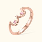 Gepersonaliseerde Borsten Ring met Geboortesteen voor Borstkanker Bewustzijn Viering Borstvoeding Moederdag Kerstdag Gift
