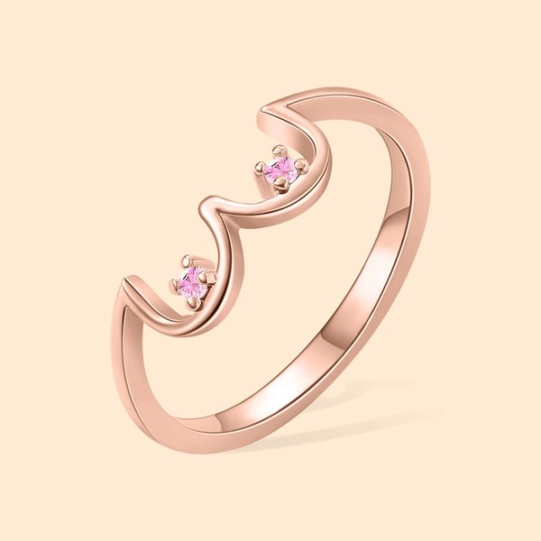 Gepersonaliseerde Borsten Ring met Geboortesteen voor Borstkanker Bewustzijn Viering Borstvoeding Moederdag Kerstdag Gift