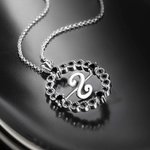 Personalisierte Initiale Halskette Morticia Rotierende Sterling Silber Messing Mittwoch Halskette