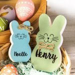 Set 1-10 Blocs Lapin en Bois Décor de Maison Personnalisé avec Nom Cadeau de Pâques pour Enfants Famille