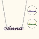 Collier Barre Prénom Personnalisé Émaillé Cadeau Anniversaire Saint-Valentin Fête des Mères pour Femme