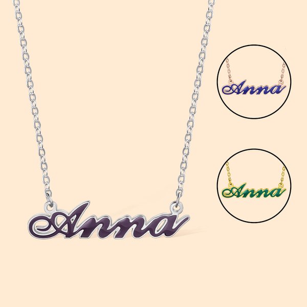 Collana con nome personalizzato Collana di smalto San Valentino Anniversario Regalo di compleanno per lei Regalo per la festa della mamma