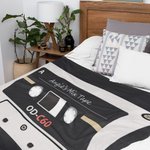 Coperta personalizzata Retro Cassette Mixtape Soft Blanket con testo Regalo per gli amanti della musica