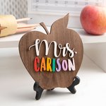 Ornement de bureau personnalisé en forme de pomme avec nom pour enseignant