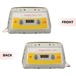 Gepersonaliseerde Retro Cassetteband Lederen Cosmetische Tas Gift voor Muziekliefhebber
