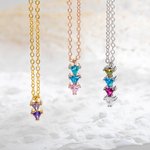 Personalised  Necklace with Family Birthstone for Woman Mother's Day