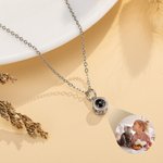Collier Photo Projection Personnalisée Forme Bulle Cadeau Anniversaire Fête des Mères