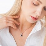 Collier Photo Projection Personnalisée Bijoux en Zircon Style Minimaliste Cadeau d'Anniversaire pour Elle