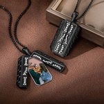 Personalized Dad Locket Necklace with Birthstone and Photo Father's Day Gift for Him