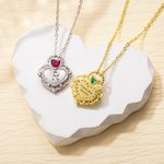 Personalised Princess Birthstone Initial Padlock Necklace Heart Padlock Necklace