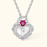 Personalised Princess Birthstone Initial Padlock Necklace Heart Padlock Necklace