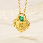Personalised Princess Birthstone Initial Padlock Necklace Heart Padlock Necklace