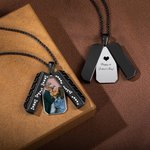 Personalized Dad Locket Necklace with Birthstone and Photo Father's Day Gift for Him