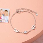 Bracelet en Laiton Personnalisé avec 1-2 Initiales Breloque de Zircon Cadeau Anniversaire Saint-Valentin pour Elle