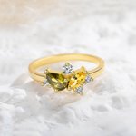Personalised Marquise Birthstone Ring Pear Birthstone Ring Mother Ring Jewellery Mother's Day Christmas Gift for Mom Grandma Best Friend