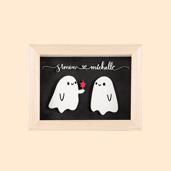 Personalised Cute Sweet Ghost Forever My Boo Decor Valentine's Day Halloween Gift for Couple