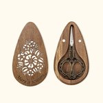 Personalised Vintage European Design Scissors with Engraved Wooden Magnetic Box Embroidery Sewing Handcraft Gift for Sewing Enthusiast