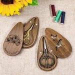 Ciseaux Vintage Européens Personnalisés avec Boîte Magnétique en Bois Gravé Cadeau pour Amateur de Broderie Couture Artisanat