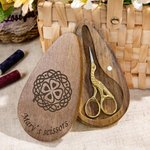 Personalised Vintage European Design Scissors with Engraved Wooden Magnetic Box Embroidery Sewing Handcraft Gift for Sewing Enthusiast