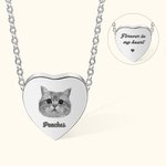 Personalizado Retrato Corazón Cremación Urna Collar para cenizas Cremación Joyería con Paw Print