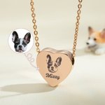 Personalizado Retrato Corazón Cremación Urna Collar para cenizas Cremación Joyería con Paw Print