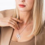 Personalised Chic Double Letters Necklace Wedding Birthday Jewellery Gift for Women