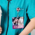 Personlig Glitter Badge Buddy Horisontell Vertikal Badge Reel Photo Badge Identifier ID Holder Sjuksköterska RN LPN CPhT Present