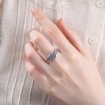 Personalizado Ángel de la Guarda Alas Ajustable Abierto Anillo con Nombre Grabado Memorial Regalo para Amigos de la Familia