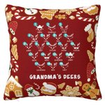 Personalised Christmas Reindeer Cushion Throw Pillow Cover with Family Members Name