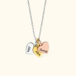 Collier de 1-3 Médailles Personnalisées avec Prénoms Gravés Pendentif en Forme de Cœur Cadeau pour Famille Sœur