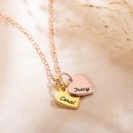 Collier de 1-3 Médailles Personnalisées avec Prénoms Gravés Pendentif en Forme de Cœur Cadeau pour Famille Sœur