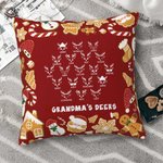 Personalised Christmas Reindeer Cushion Throw Pillow Cover with Family Members Name