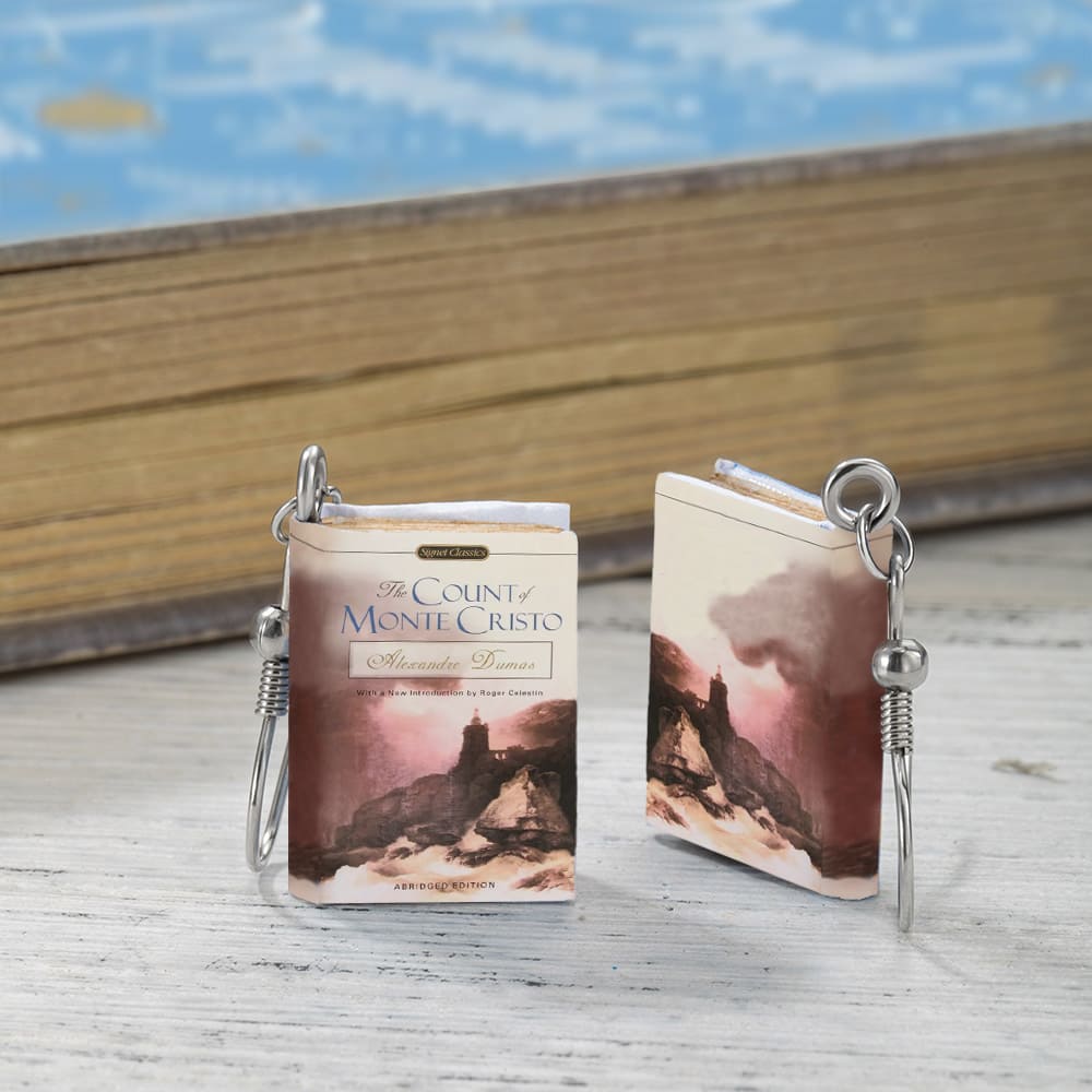 book earrings