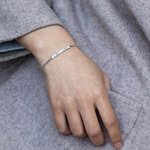 Personalized Stainless Steel Couple Bar Bracelet with Engraved Text Birthday Valentine Gift for Friends Couple