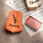Personalisierte hölzerne Violine Cello Viola Bass Kolophonium Box mit eingraviertem Namen Violine Zubehör Geschenk für Geiger Musiker Musiklehrer