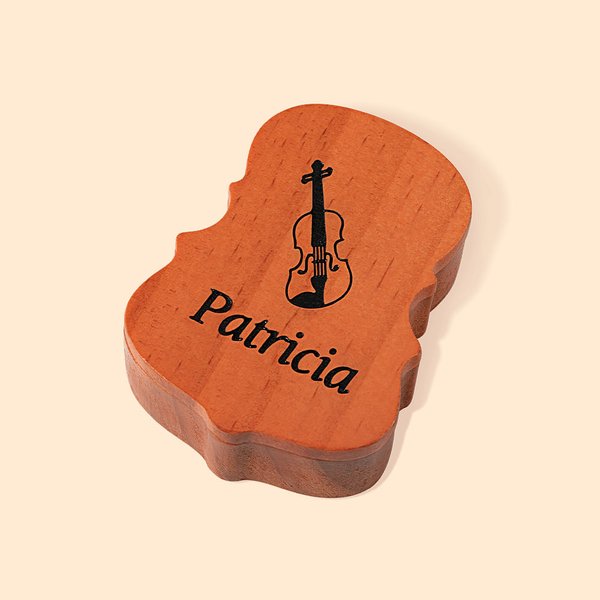 Scatola di legno personalizzata per violino, violoncello, viola e basso con nome inciso Accessori per violino Regalo per violinista, musicista e inseg