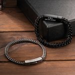 Personalisierte Titanium Stahl Armbänder Kette Armband für ihn Geschenk für Boyfriend